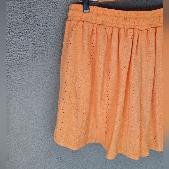 BCBGeneration Womens Beach Days Shorts Sz L Bright Orange Elastic Tie Waist - Picture 6 of 9